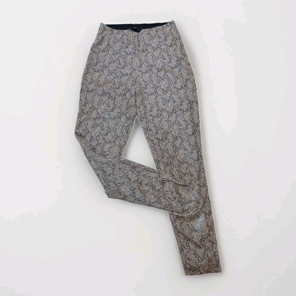 Zara Basic Pants Size X-Small Tan Snake Skin Side‎ Zipper